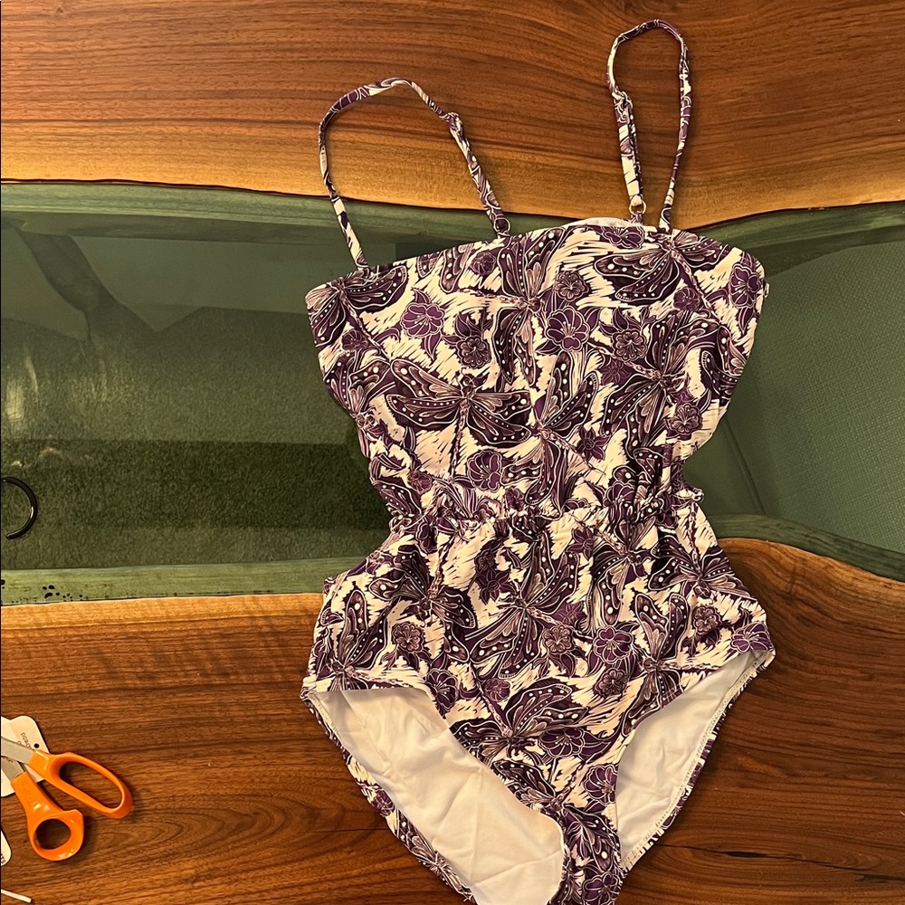 Purple Floral One-Piece Swimsuit